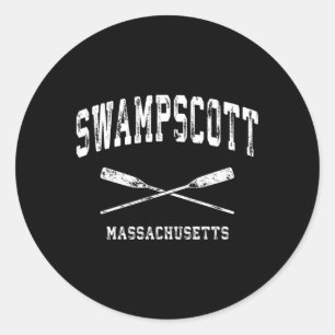 Swampscott Massachusetts Nautical Crossed Oars Runder Aufkleber