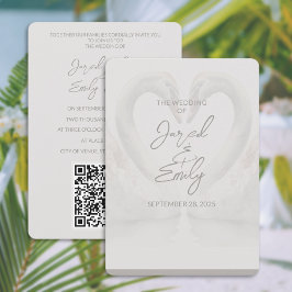 Swan 12x18 Wedding Invitation QR Code Einladung