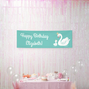 Swan 1. Geburtstag Party Babydusche Banner