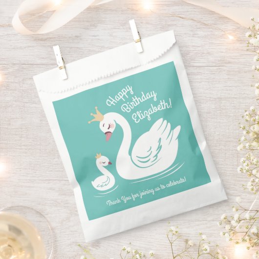 Swan 1. Geburtstag Party Babydusche Geschenktütchen (Ausgeschnitten)