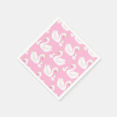 Swan 1. Geburtstag Party Babydusche Pink Serviette (Ecke)