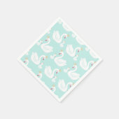 Swan 1. Geburtstag Party Babydusche Serviette (Ecke)