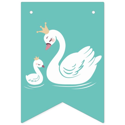 Swan 1. Geburtstag Party Babydusche Wimpelkette (Erste Fahne)