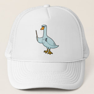 Swan als Lehrerin mit Buch & Pointer Truckerkappe
