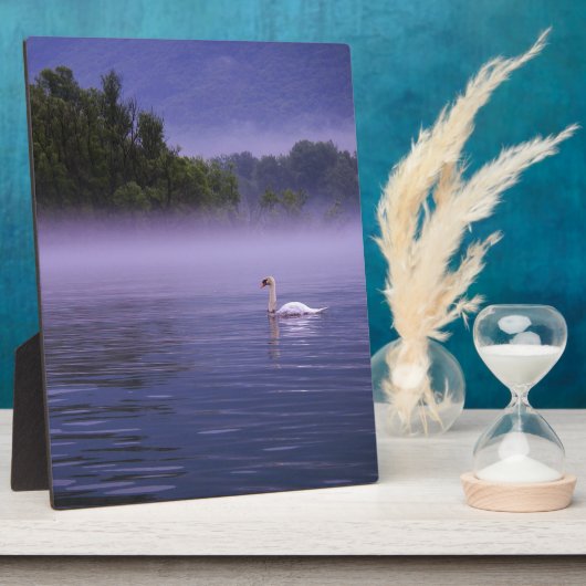 Swan am See Fotoplatte (Seite)