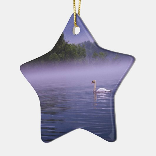 Swan am See Keramik Ornament (Links)