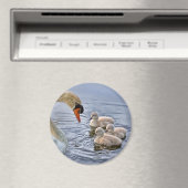 Swan and Babies Magnet (In Situ (Geschirrspüler))