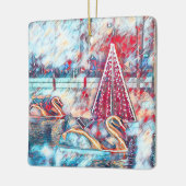 Swan and Christmas Tree Keramik Ornament (Links)