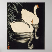 Swan and Reeds Ohara Koson Japanese Woodblock  Poster (Vorne)