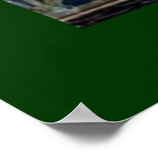 Swan and Rush and Iris Tapete mit grüner Grenze Poster (Ecke)