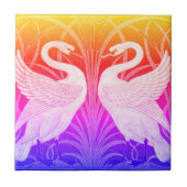 Swan and Rush and Iris Tapete Tile Fliese (Vorderseite)