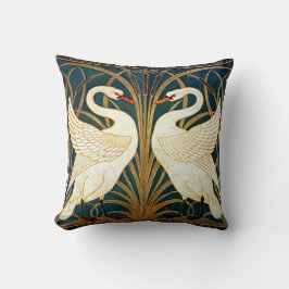 Swan and Rush and Iris, Vintages Design Kissen