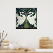 Swan and Rush and Iris Wallpaper Poster (Küche)