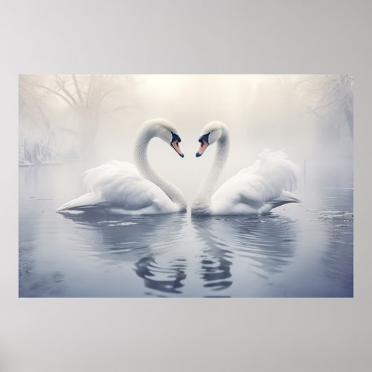 Swan Animal Bird Wildlife Wilderness Kunst, Dichtu Poster (Vorne)
