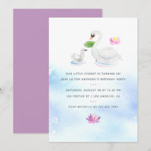 Swan Aquarell Kinder's Birthday Party laden