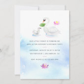 Swan Aquarell Kinder's Birthday Party laden Einladung (Vorderseite)