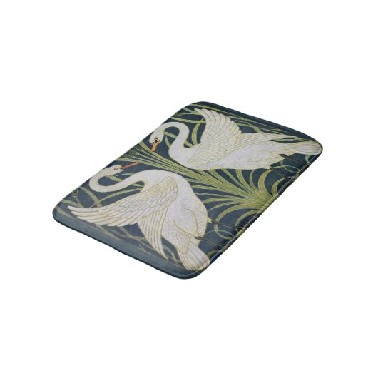 Swan Art Nouveau Two Swans Badematte (Schrägansicht)