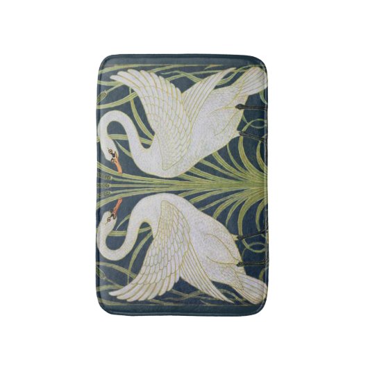 Swan Art Nouveau Two Swans Badematte (Vorderseite Vertikal)