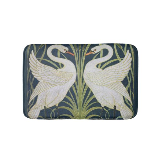 Swan Art Nouveau Two Swans Badematte (Vorderseite)