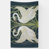 Swan Art Nouveau Two Swans Banner (Vertikal)