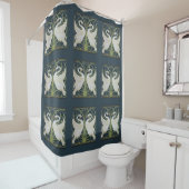 Swan Art Nouveau Two Swans Duschvorhang (Beispiel)