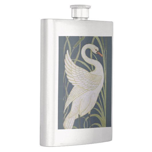 Swan Art Nouveau Two Swans Flachmann (Rechts)