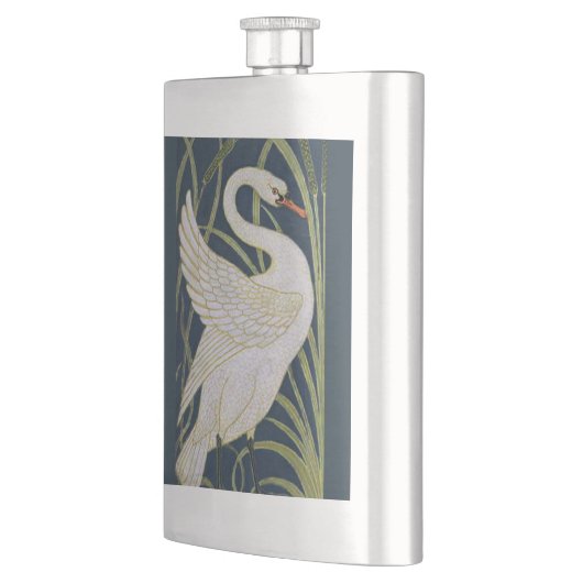 Swan Art Nouveau Two Swans Flachmann (Links)