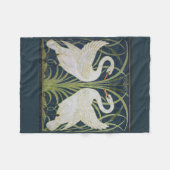 Swan Art Nouveau Two Swans Fleecedecke (Vorderseite (Horizontal))