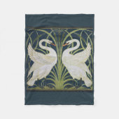 Swan Art Nouveau Two Swans Fleecedecke (Vorderseite)