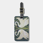 Swan Art Nouveau Two Swans Gepäckanhänger (Vorderseite vertikal)