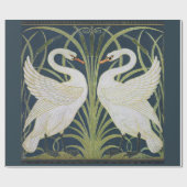 Swan Art Nouveau Two Swans Geschenkpapier (Flach)