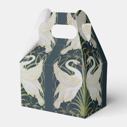 Swan Art Nouveau Two Swans Geschenkschachtel (Rückseite)