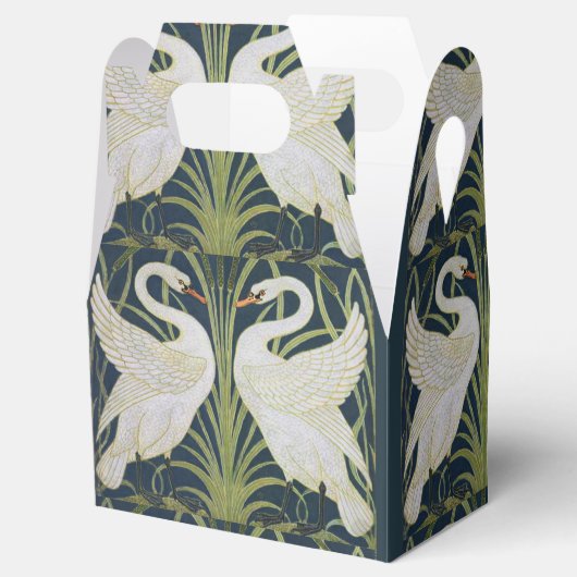 Swan Art Nouveau Two Swans Geschenkschachtel (Geöffnet)
