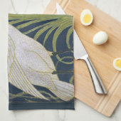 Swan Art Nouveau Two Swans Geschirrtuch (Viertel Falte)