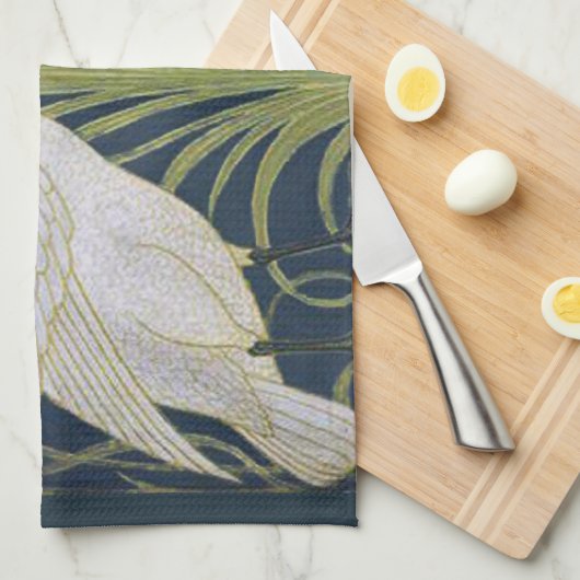 Swan Art Nouveau Two Swans Geschirrtuch (Viertel Falte)