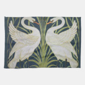 Swan Art Nouveau Two Swans Geschirrtuch (Horizontal)