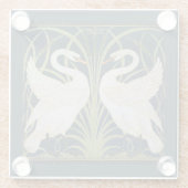Swan Art Nouveau Two Swans Glasuntersetzer (Rückseite)