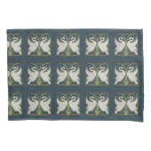 Swan Art Nouveau Two Swans Kissenbezug (Vorderseite)