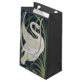 Swan Art Nouveau Two Swans Kleine Geschenktüte (Rückseite Schrägansicht)