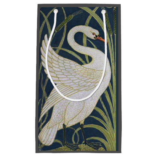 Swan Art Nouveau Two Swans Kleine Geschenktüte (Vorderseite)