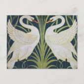 Swan Art Nouveau Two Swans Postkarte (Vorderseite)
