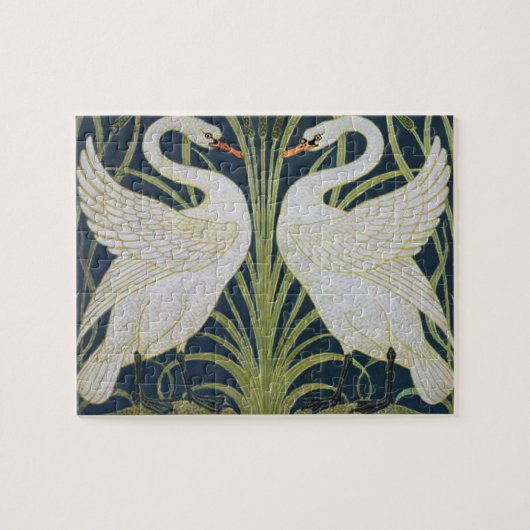 Swan Art Nouveau Two Swans Puzzle (Horizontal)
