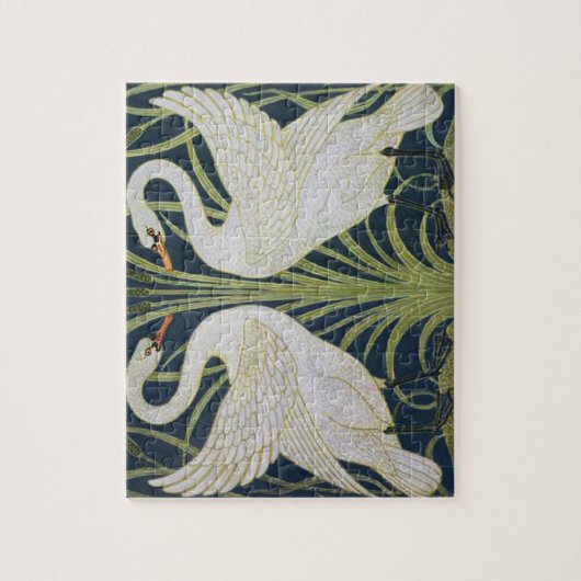 Swan Art Nouveau Two Swans Puzzle (Vertikal)