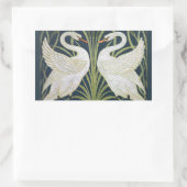 Swan Art Nouveau Two Swans Rechteckiger Aufkleber (Tasche)
