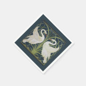 Swan Art Nouveau Two Swans Serviette (Ecke)