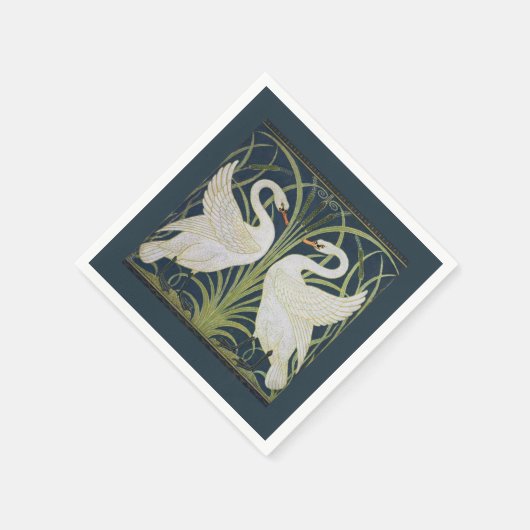 Swan Art Nouveau Two Swans Serviette (Ecke)