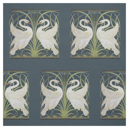 Swan Art Nouveau Two Swans Stoff (Muster)