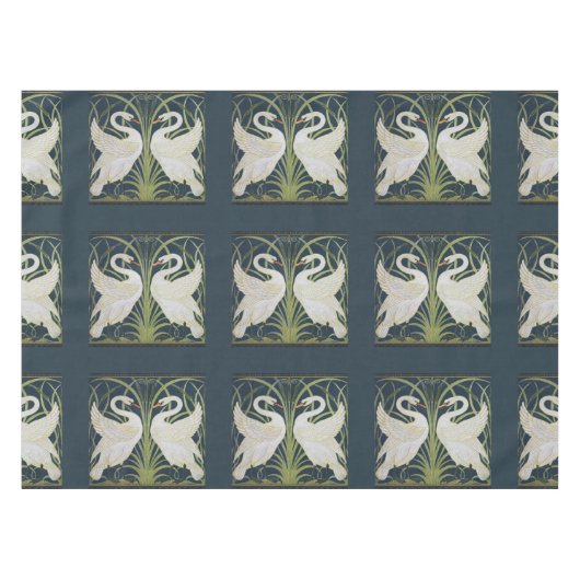 Swan Art Nouveau Two Swans Tischdecke (Vorderseite (Horizontal))