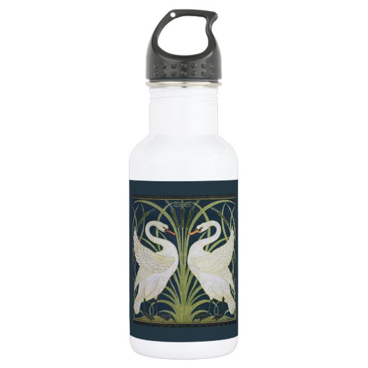 Swan Art Nouveau Two Swans Trinkflasche (Vorderseite)