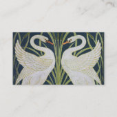 Swan Art Nouveau Two Swans Visitenkarte (Rückseite)